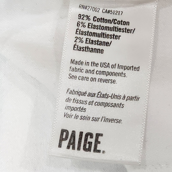 PAIGE ULTRA WHITE SKINNY/JEGGING JEANS WITH SLIT AT HEM SIZE 28 - Picture 4 of 10